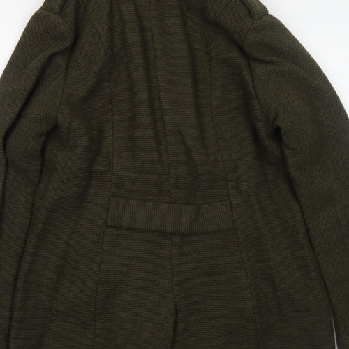 A&G Womens Green Pea Coat Coat Size L Button