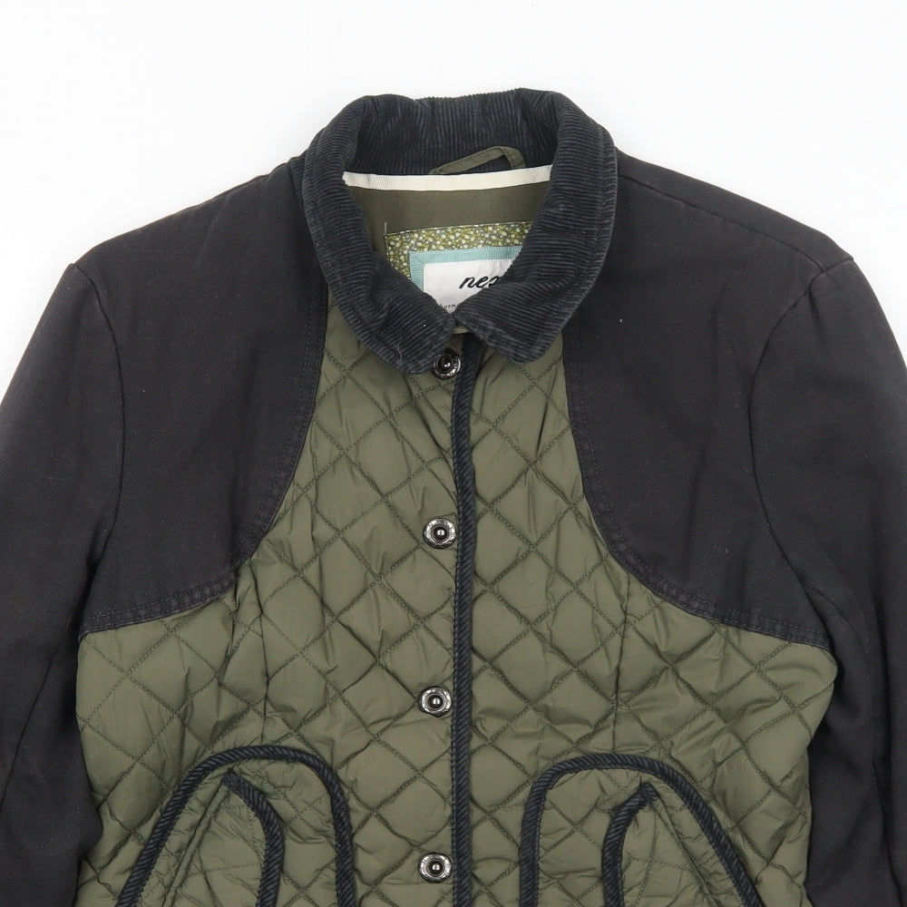 NEXT Womens Green Quilted Jacket Size 12 Snap