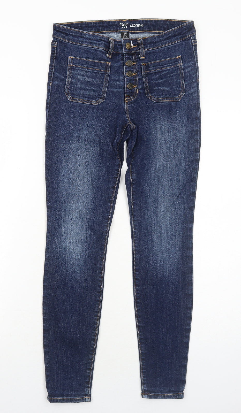 Gap Womens Blue Cotton Jegging Jeans Size 6 Regular Button