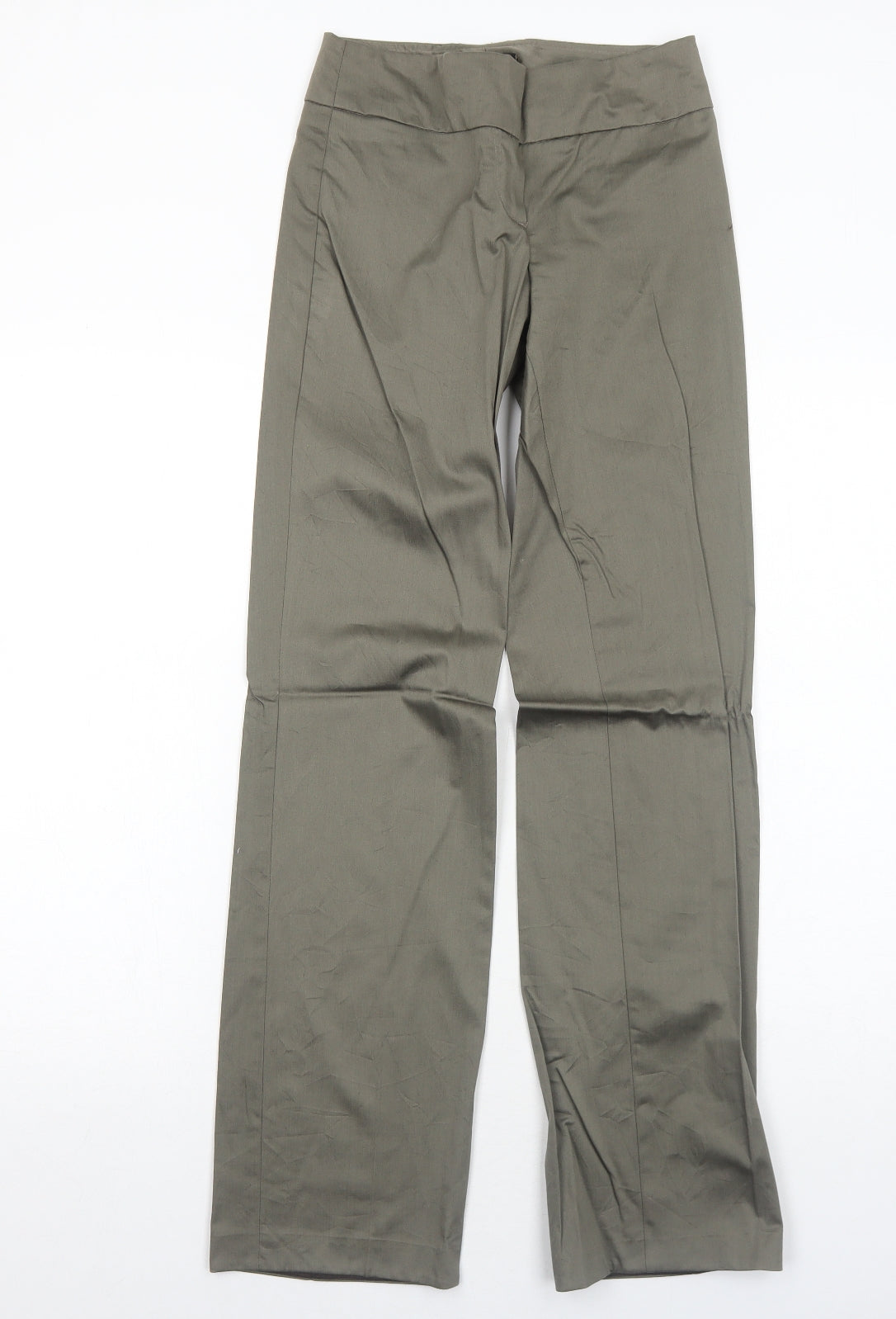 Sisley Womens Green Cotton Trousers Size 10 Regular Zip