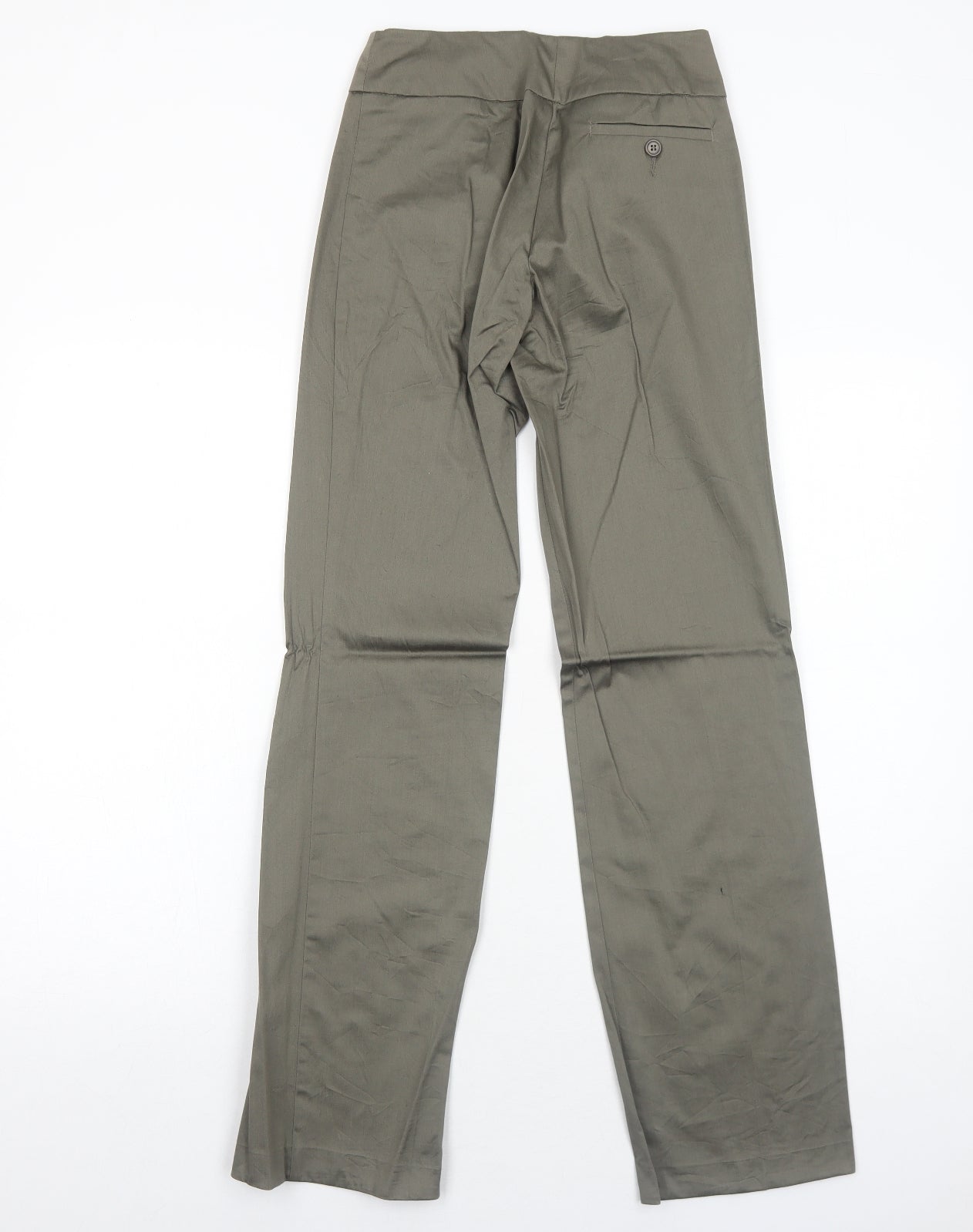 Sisley Womens Green Cotton Trousers Size 10 Regular Zip