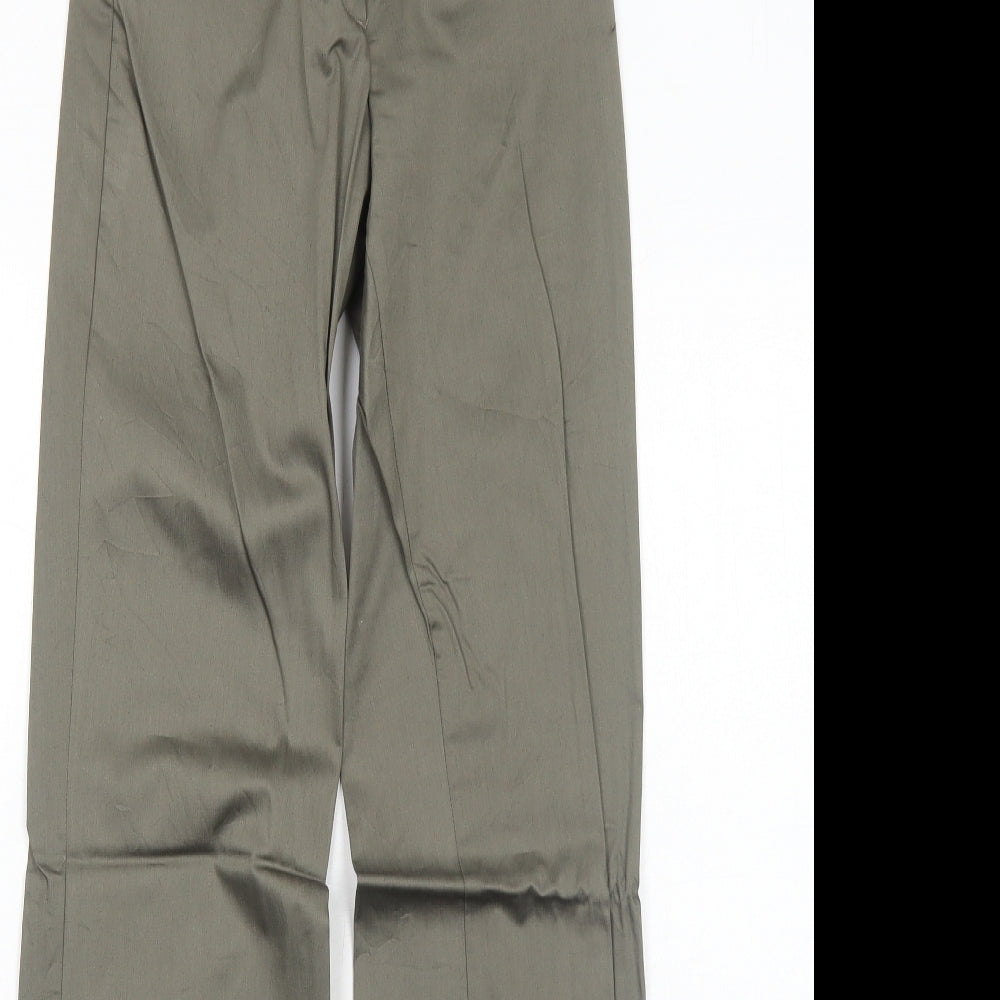 Sisley Womens Green Cotton Trousers Size 10 Regular Zip