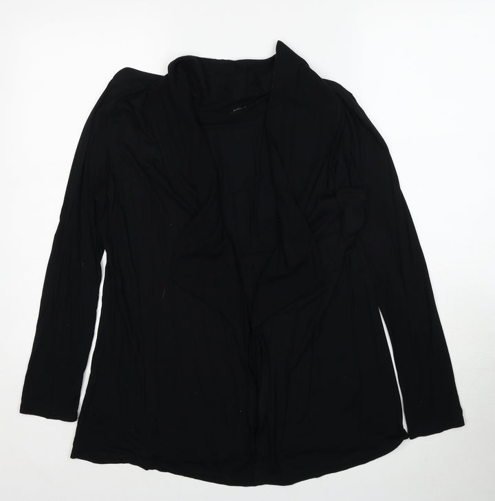 M&Co Womens Black V-Neck Viscose Cardigan Jumper Size M