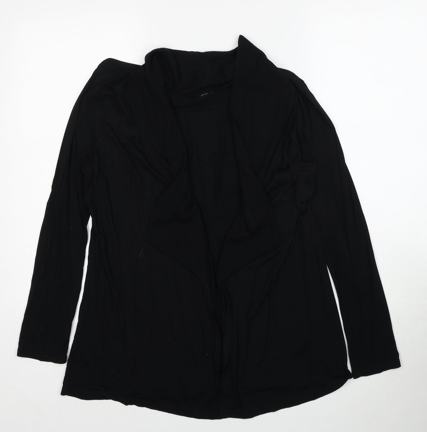 M&Co Womens Black V-Neck Viscose Cardigan Jumper Size M