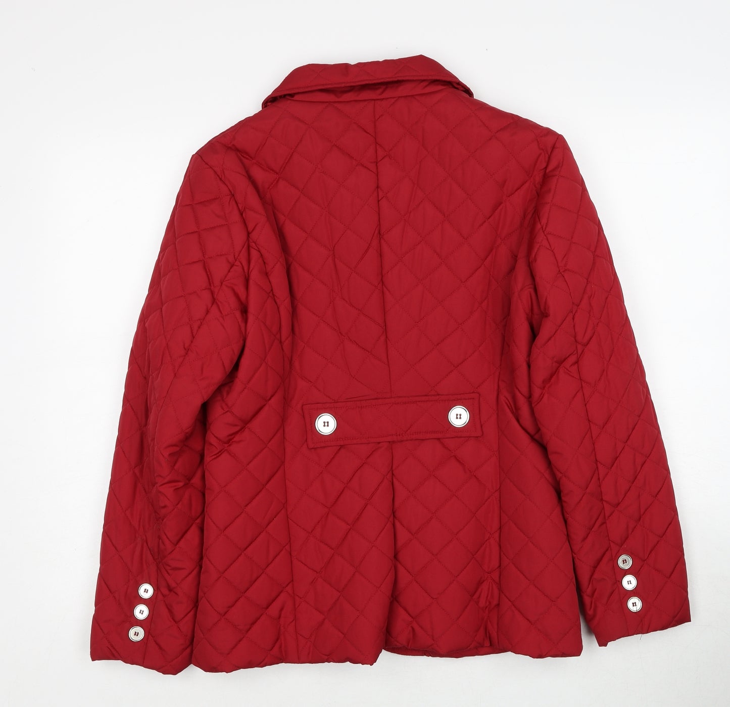 YBC Womens Red Quilted Jacket Size S Zip
