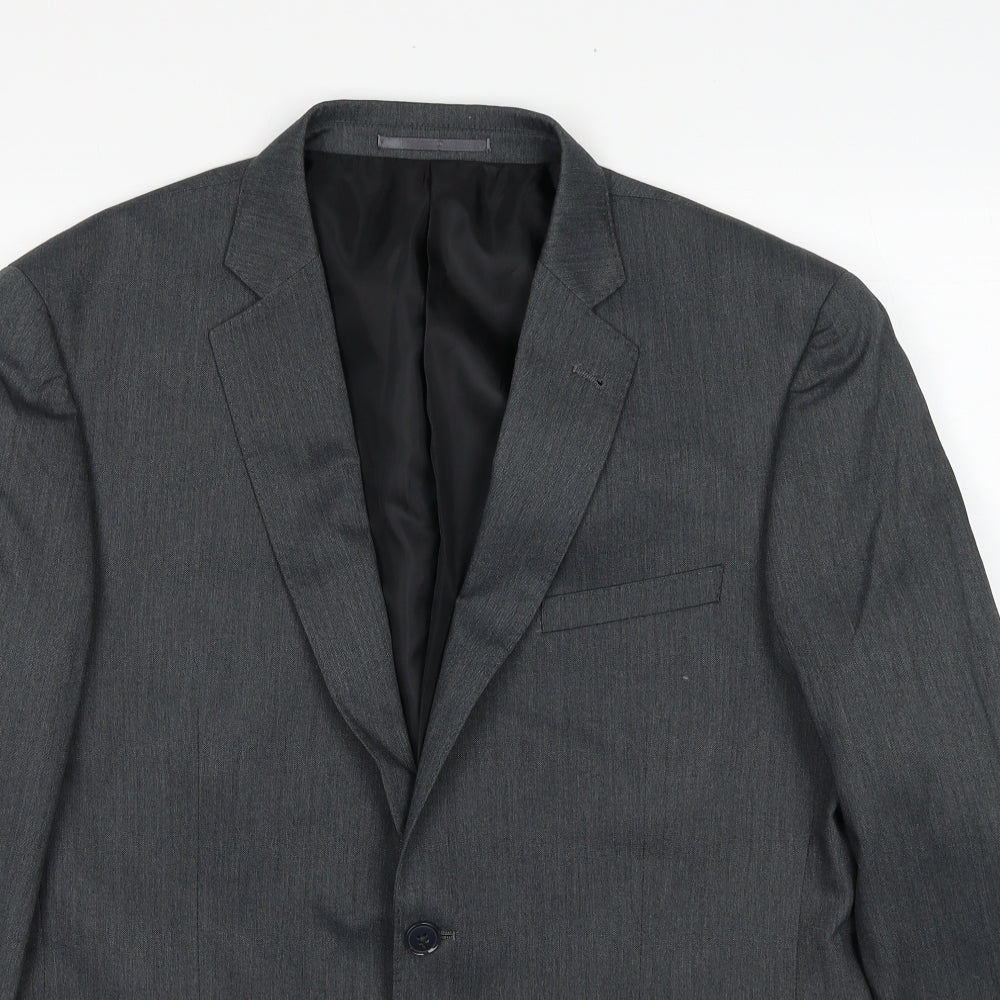 Charlton Grey Mens Grey Polyester Jacket Suit Jacket Size 42 Regular