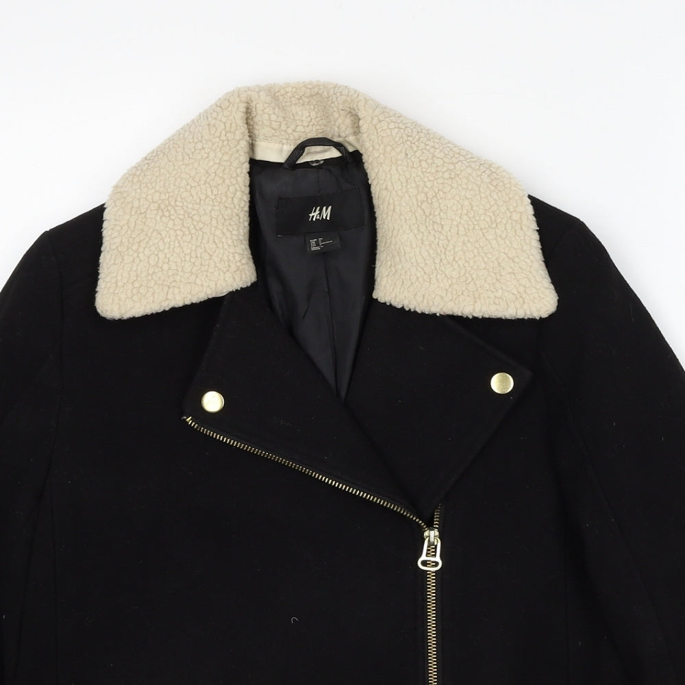 H&M Womens Black Jacket Size 6 Zip