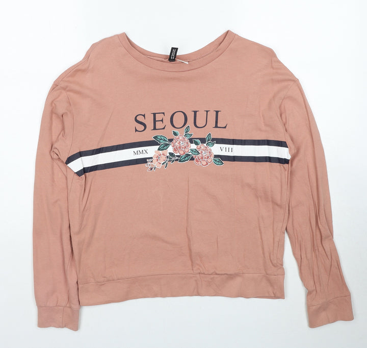 Divided by H&M Womens Beige Cotton Pullover Sweatshirt Size XS Pullover - Seoul