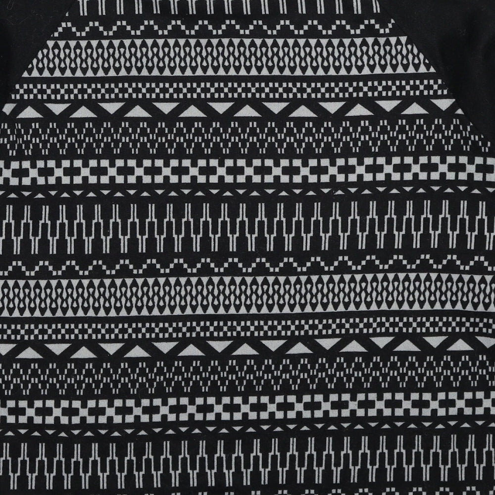Atmosphere Womens Black Round Neck Geometric Polyester Pullover Jumper Size 16