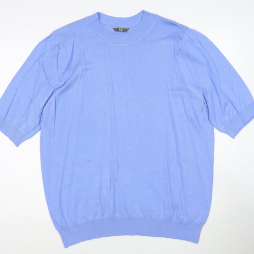 BHS Womens Blue Round Neck Viscose Pullover Jumper Size 22