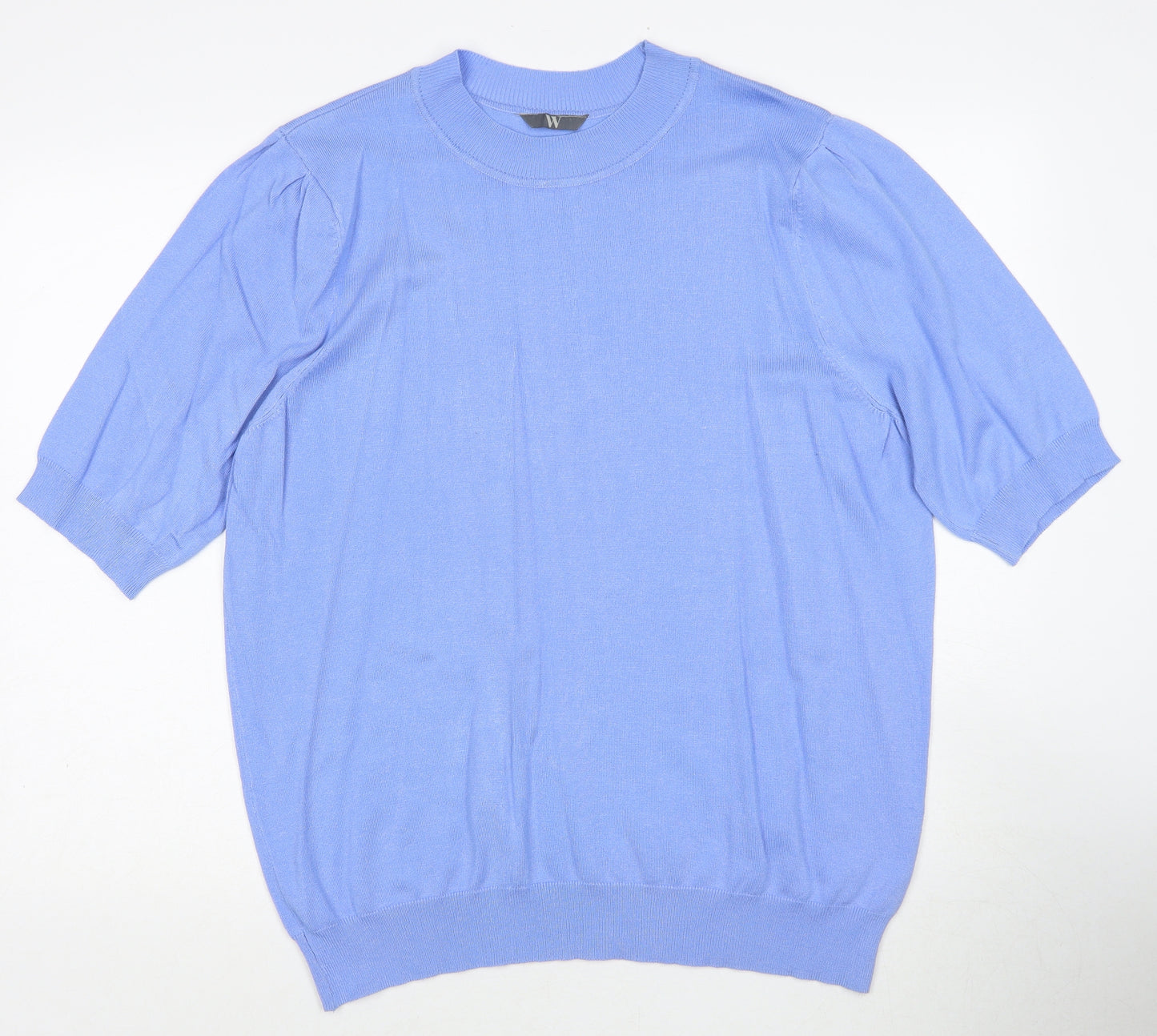 BHS Womens Blue Round Neck Viscose Pullover Jumper Size 22