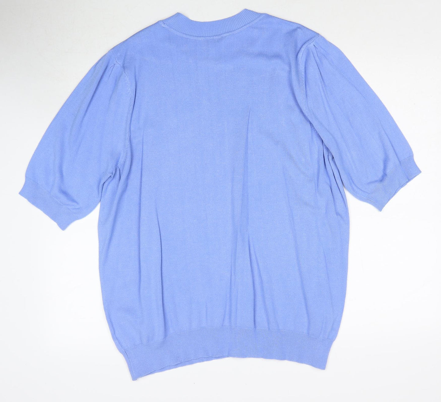 BHS Womens Blue Round Neck Viscose Pullover Jumper Size 22