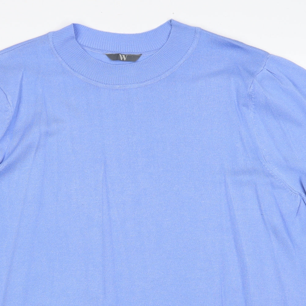 BHS Womens Blue Round Neck Viscose Pullover Jumper Size 22