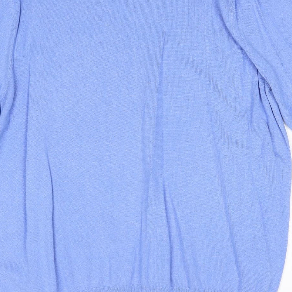 BHS Womens Blue Round Neck Viscose Pullover Jumper Size 22