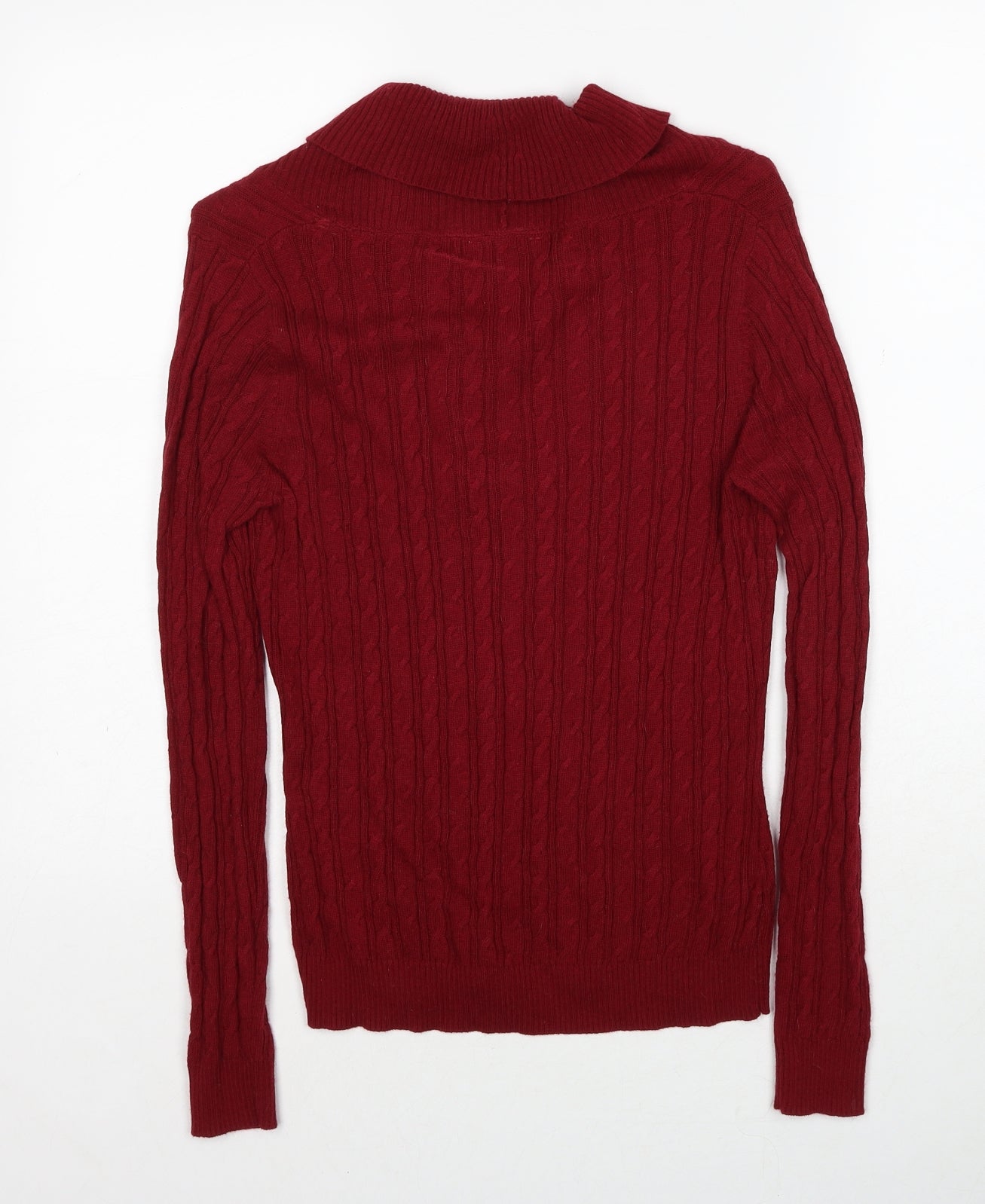 Country Casuals Womens Red V-Neck Camel Pullover Jumper Size S