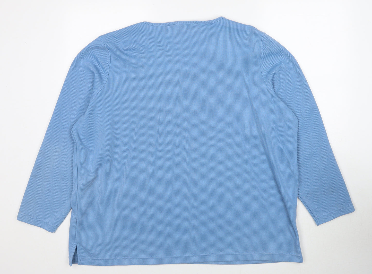 Bonmarché Womens Blue Square Neck Polyester Pullover Jumper Size XL