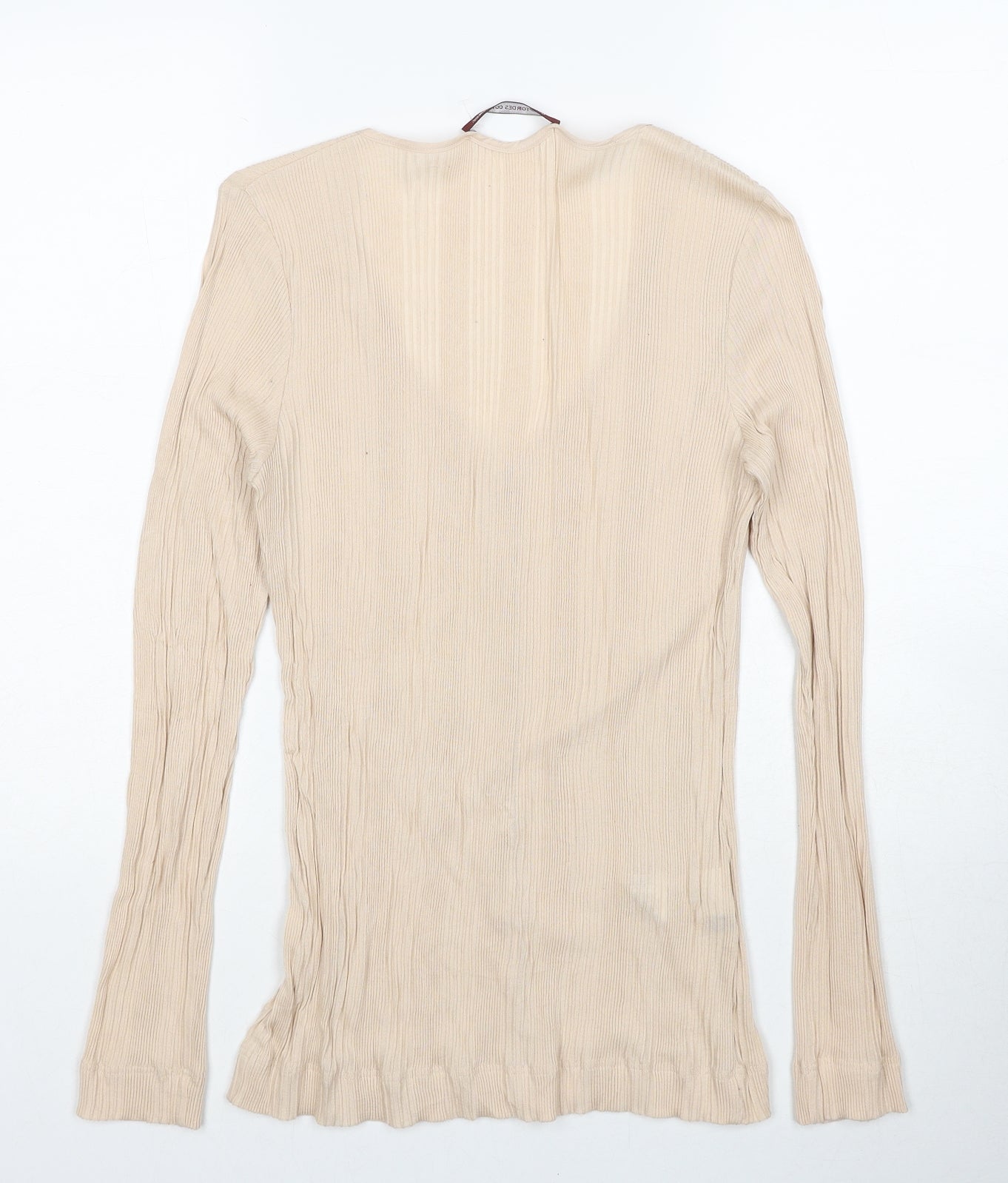 Comptoir des Cotonniers Womens Beige V-Neck Cotton Pullover Jumper Size M