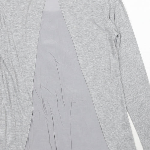 Selected Womens Grey Cotton Basic Blouse Size 6 Round Neck