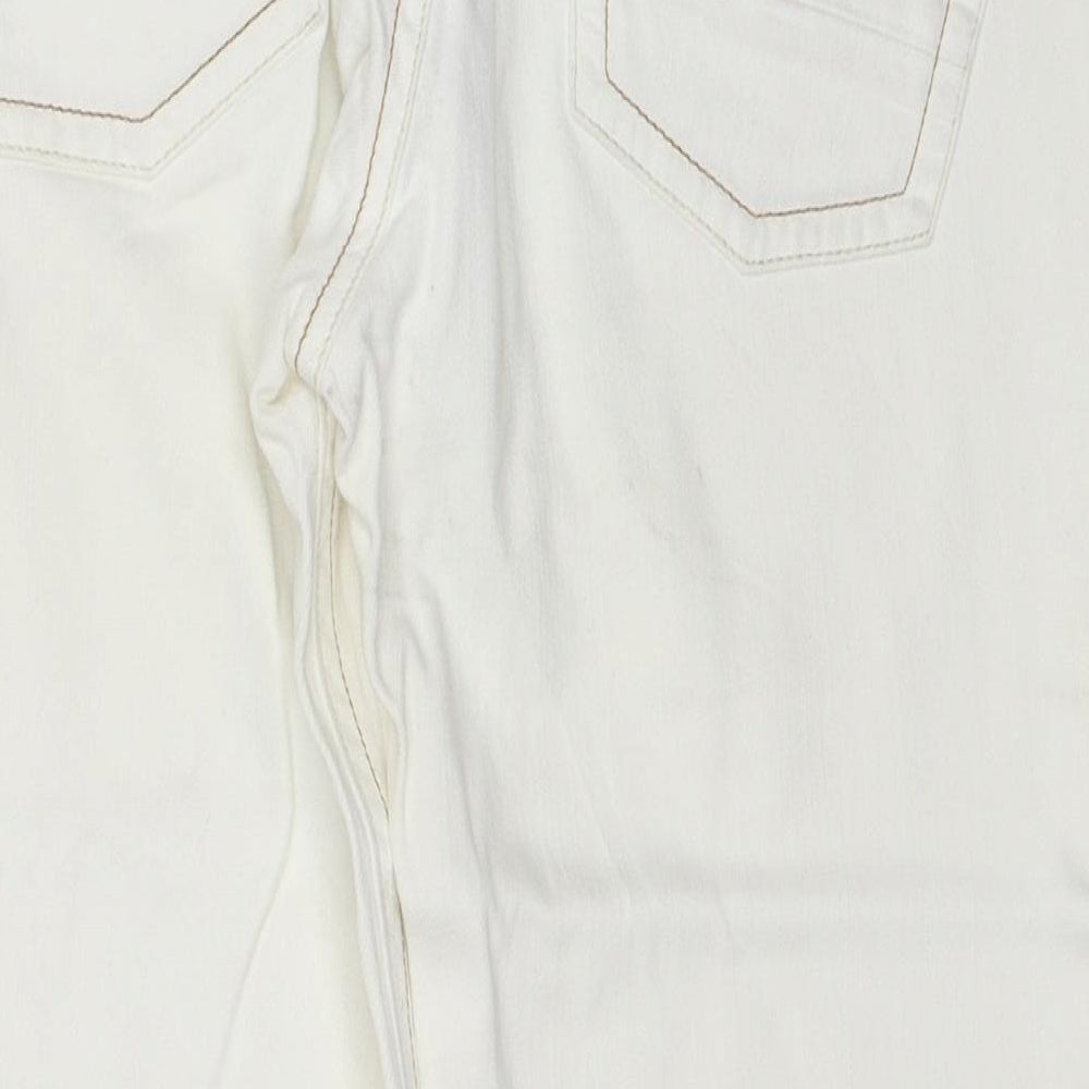 Bamboo Womens White Cotton Straight Jeans Size 30 in Regular Zip