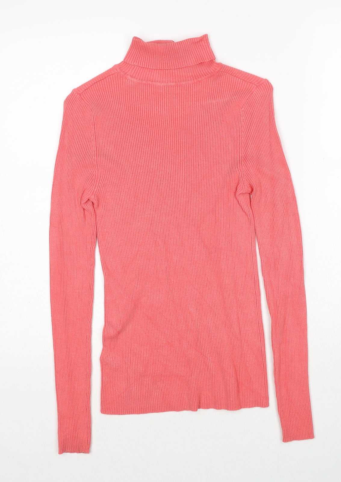 Marks and Spencer Womens Pink Roll Neck Viscose Pullover Jumper Size 10