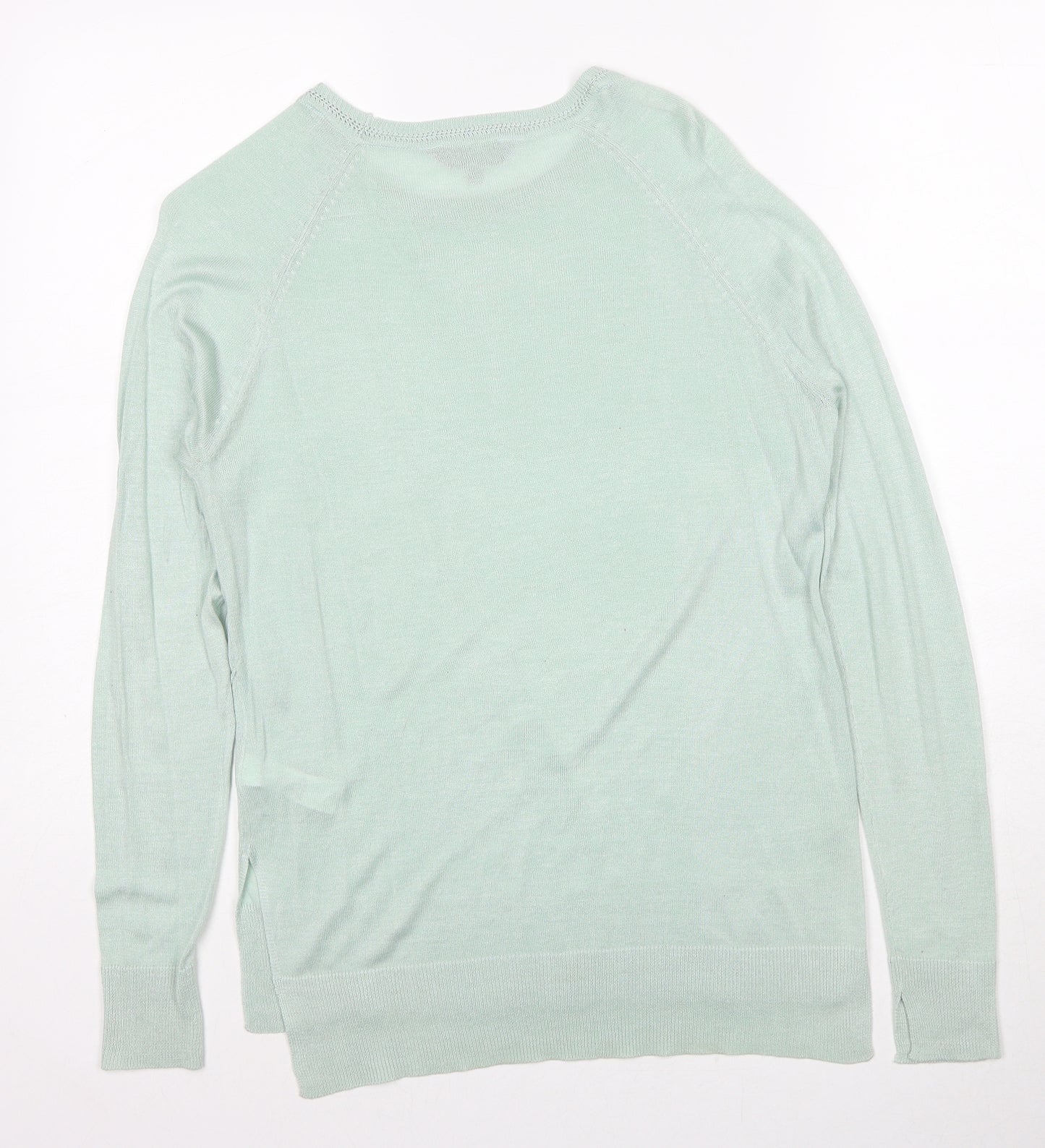 F&F Womens Green Round Neck Viscose Pullover Jumper Size 10