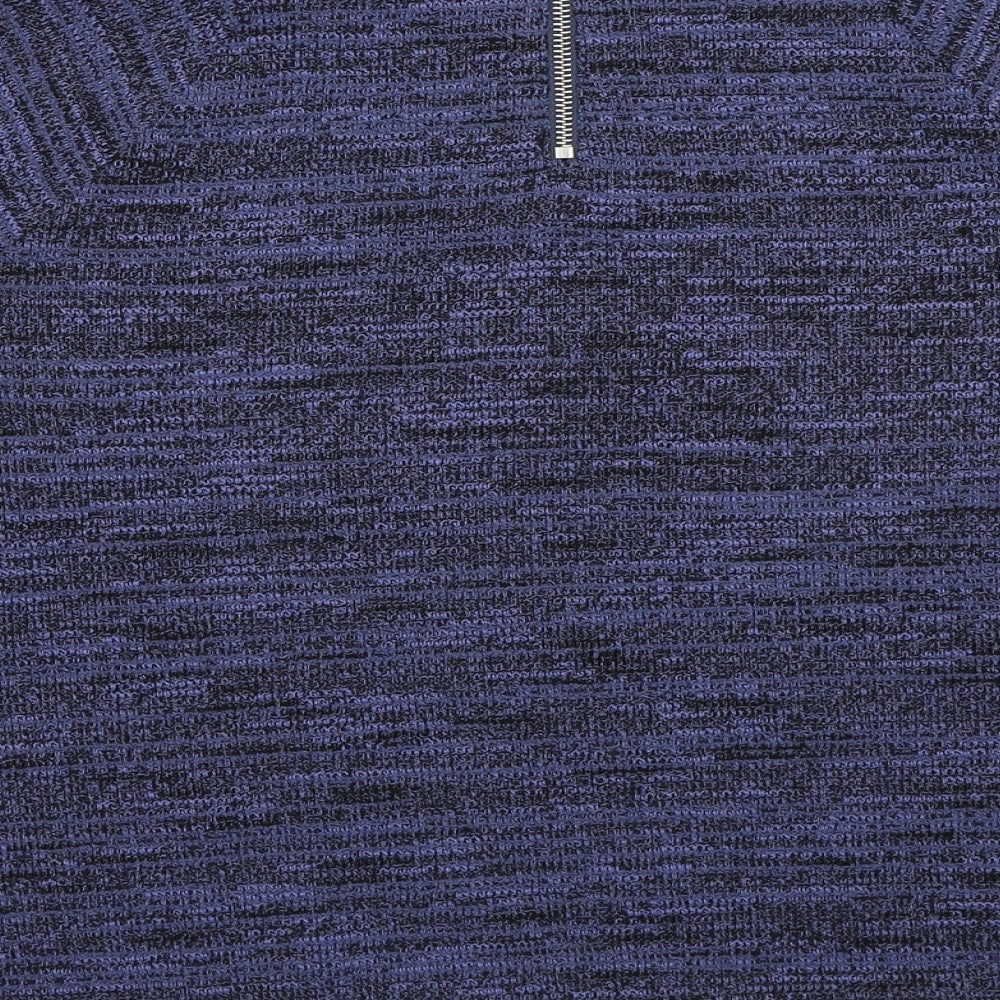 Marks and Spencer Womens Blue Round Neck Polyester Pullover Jumper Size 16