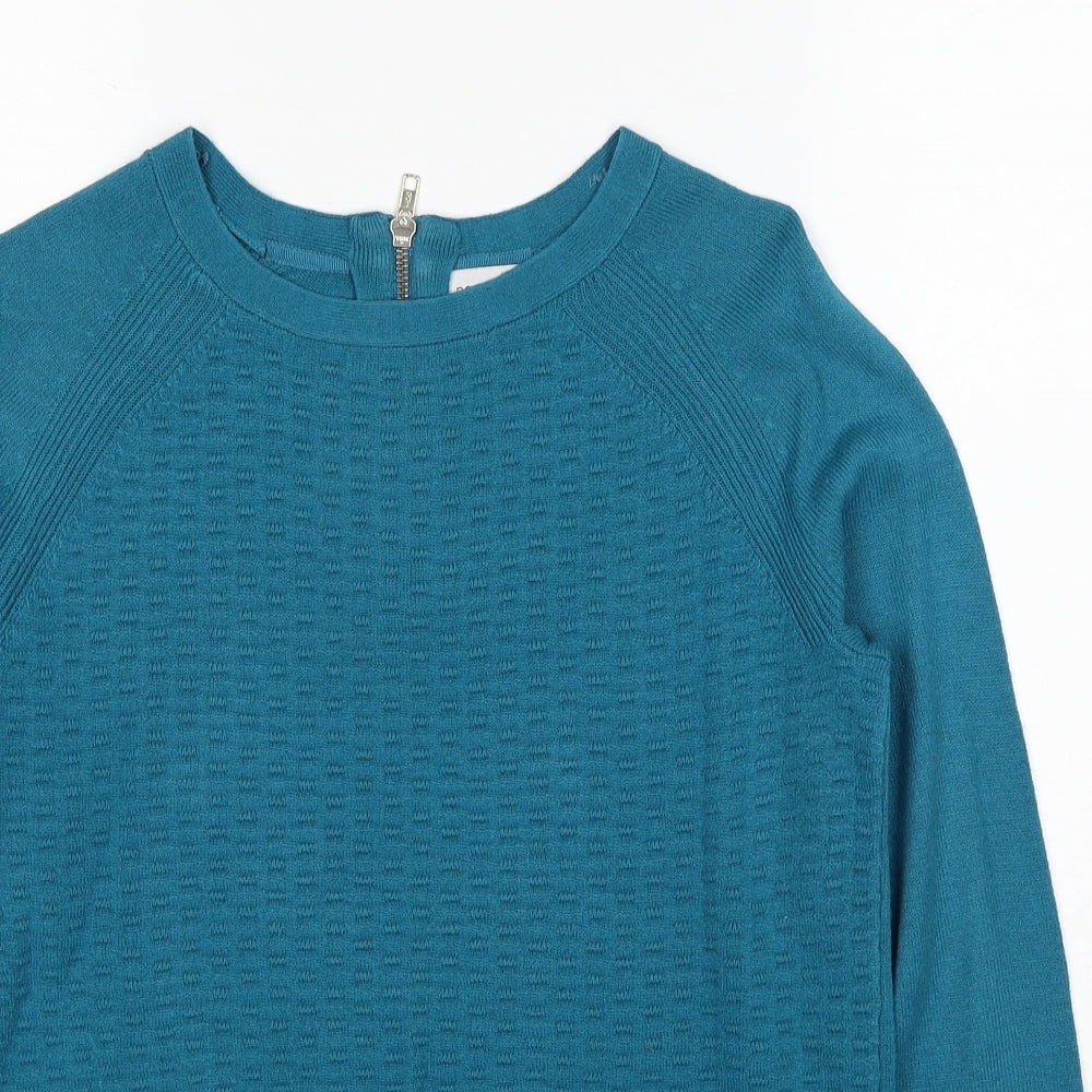 Marks and Spencer Womens Blue Round Neck Acrylic Pullover Jumper Size 8