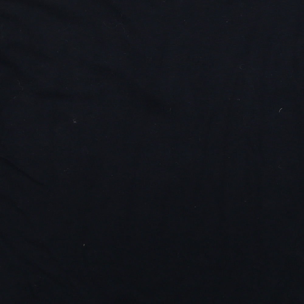 Esprit Womens Black V-Neck Cotton Pullover Jumper Size M