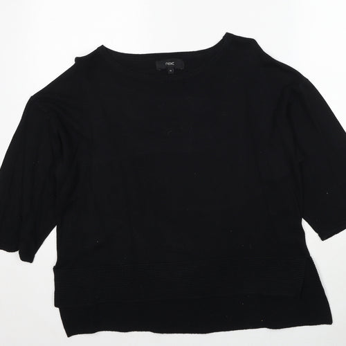 NEXT Womens Black Round Neck Cotton Pullover Jumper Size 12