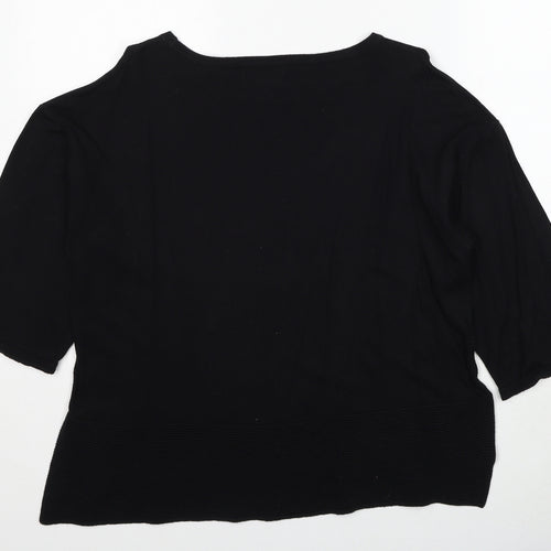 NEXT Womens Black Round Neck Cotton Pullover Jumper Size 12