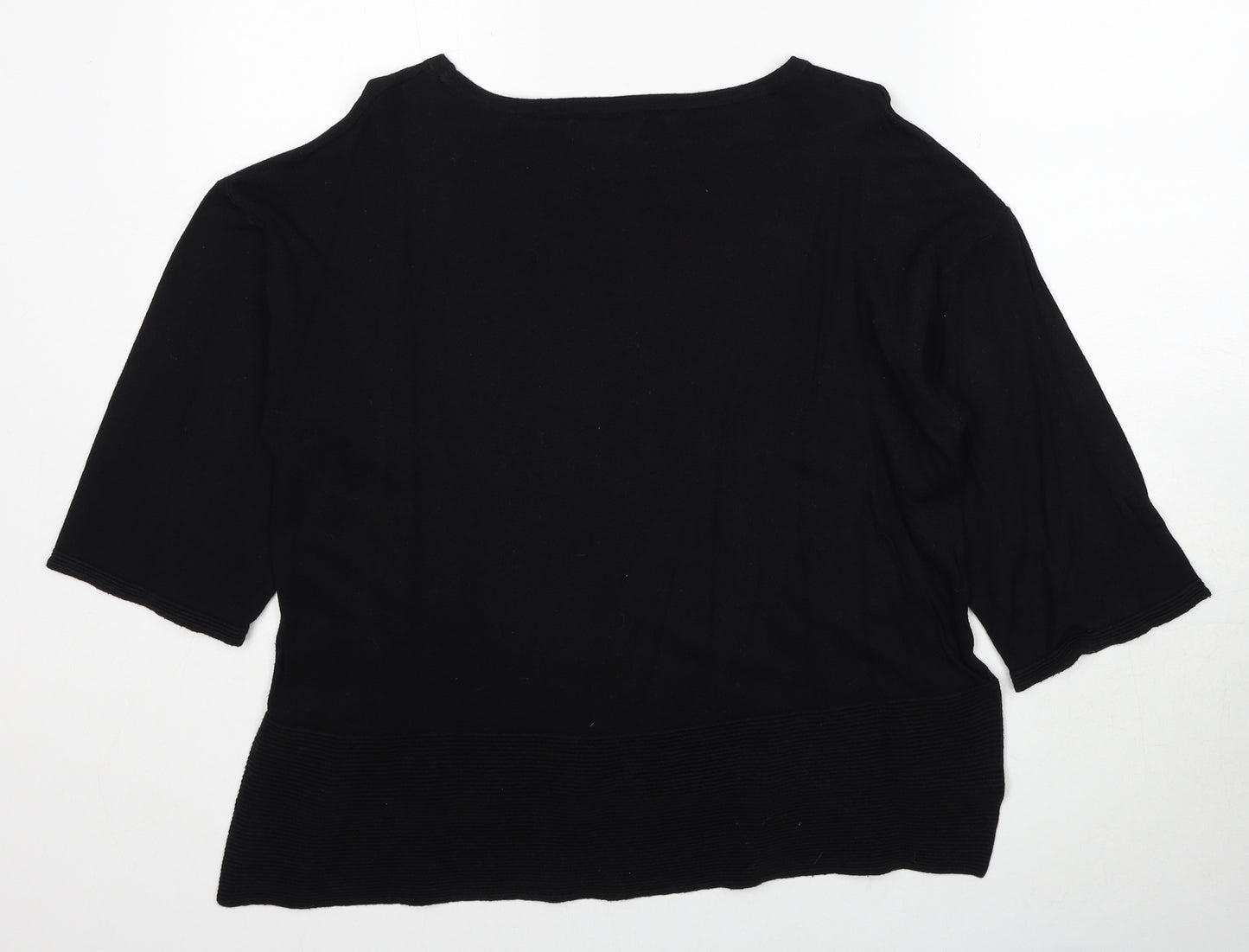 NEXT Womens Black Round Neck Cotton Pullover Jumper Size 12