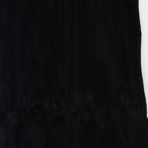 Denim & Co. Womens Black Cotton A-Line Skirt Size 8 Zip - Belt Included