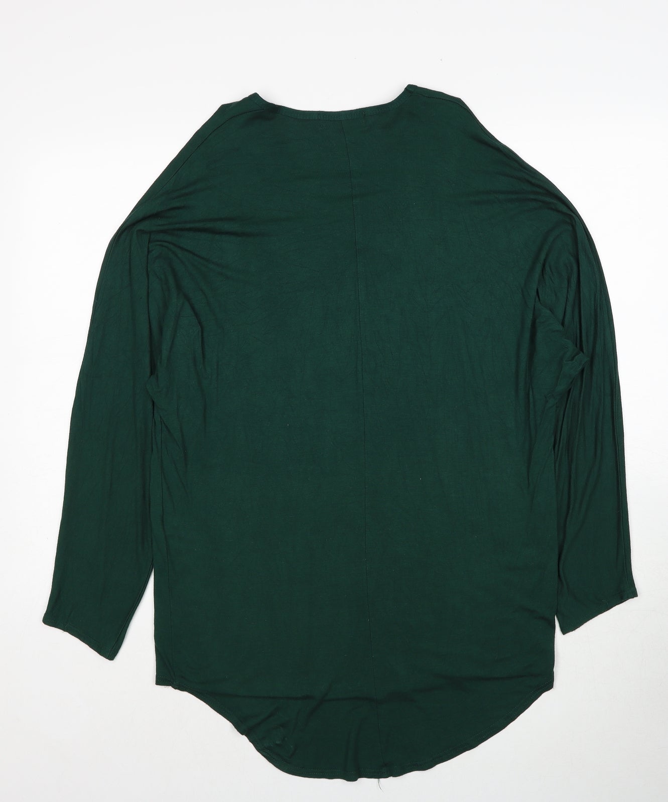 Boohoo Womens Green Viscose Basic Blouse Size S V-Neck