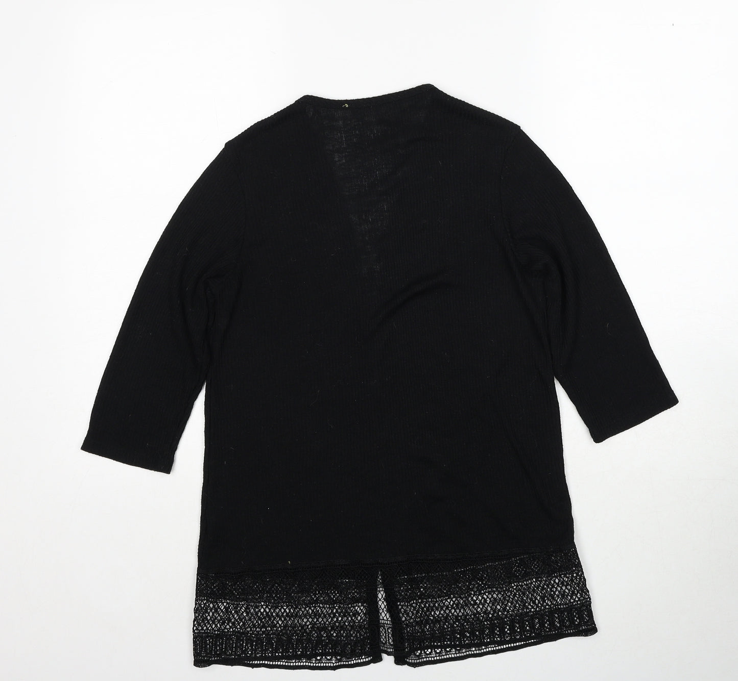 George Womens Black V-Neck Polyester Cardigan Jumper Size 10