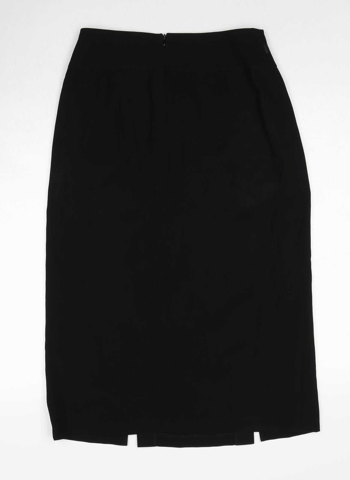 Gerry Weber Womens Black Polyester A-Line Skirt Size 14 Zip