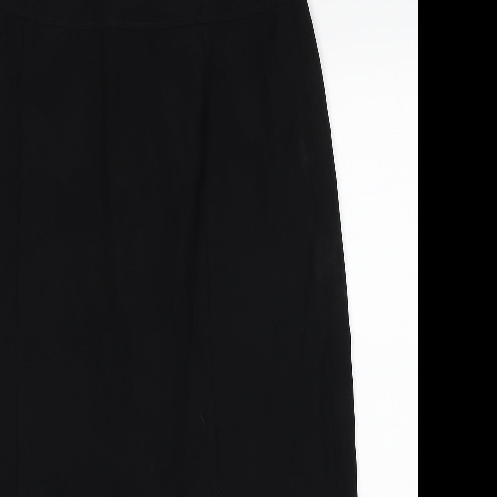 Gerry Weber Womens Black Polyester A-Line Skirt Size 14 Zip