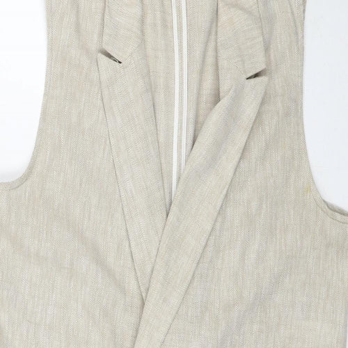 Primark Womens Beige Gilet Jacket Size 18 Button