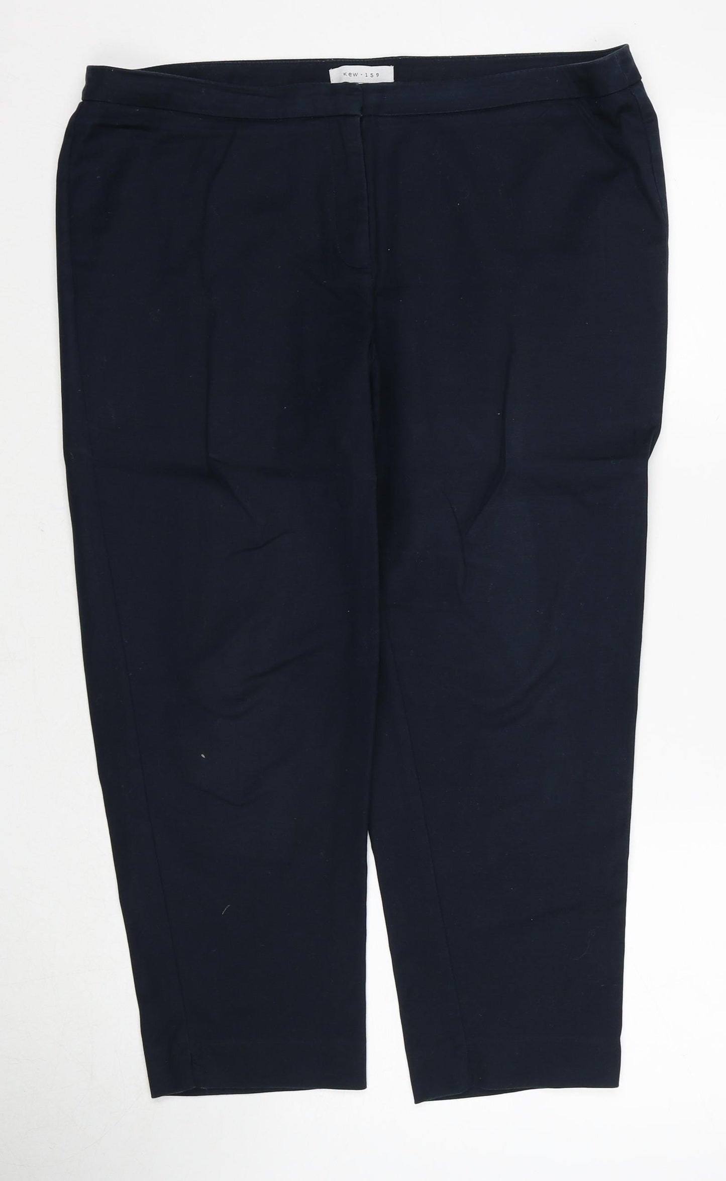KEW Womens Blue Camel Chino Trousers Size 16 Regular Zip