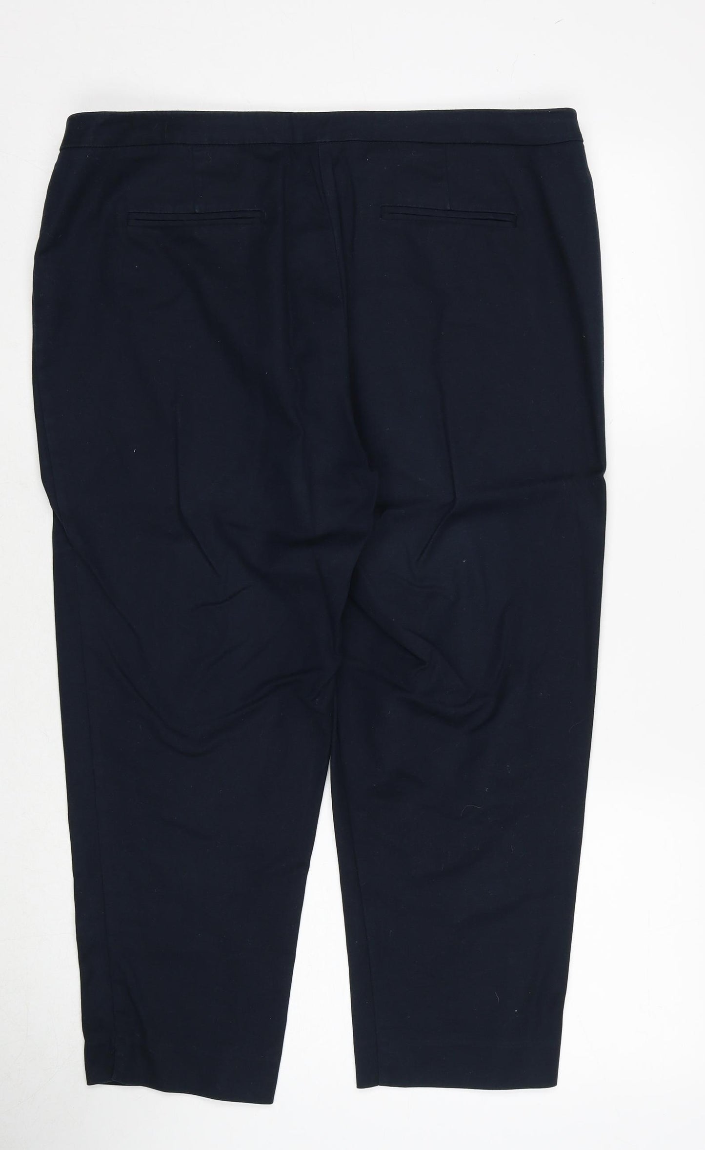 KEW Womens Blue Camel Chino Trousers Size 16 Regular Zip