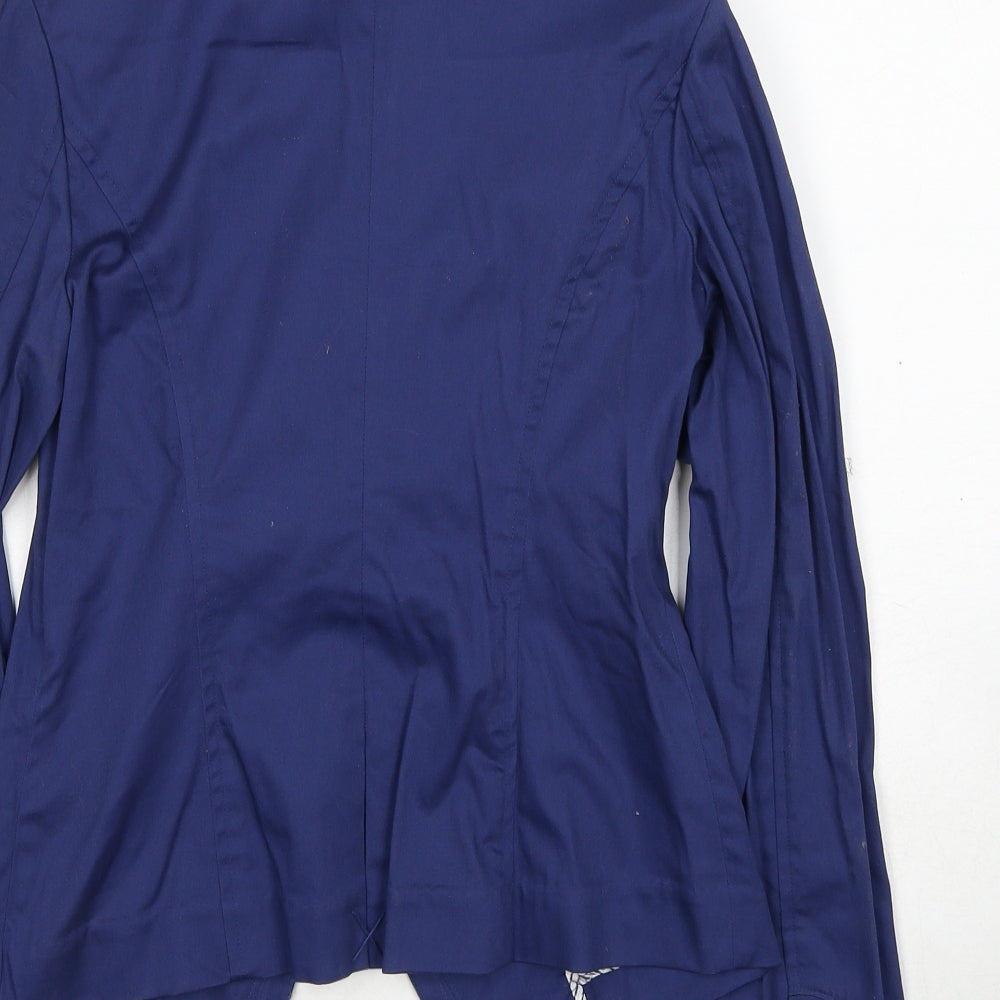 Debenhams Womens Blue Jacket Blazer Size 8 Button - Flower Detail