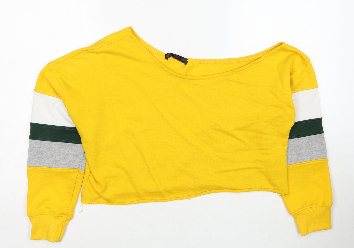 Missguided Womens Yellow Cotton Pullover Sweatshirt Size 8 Pullover
