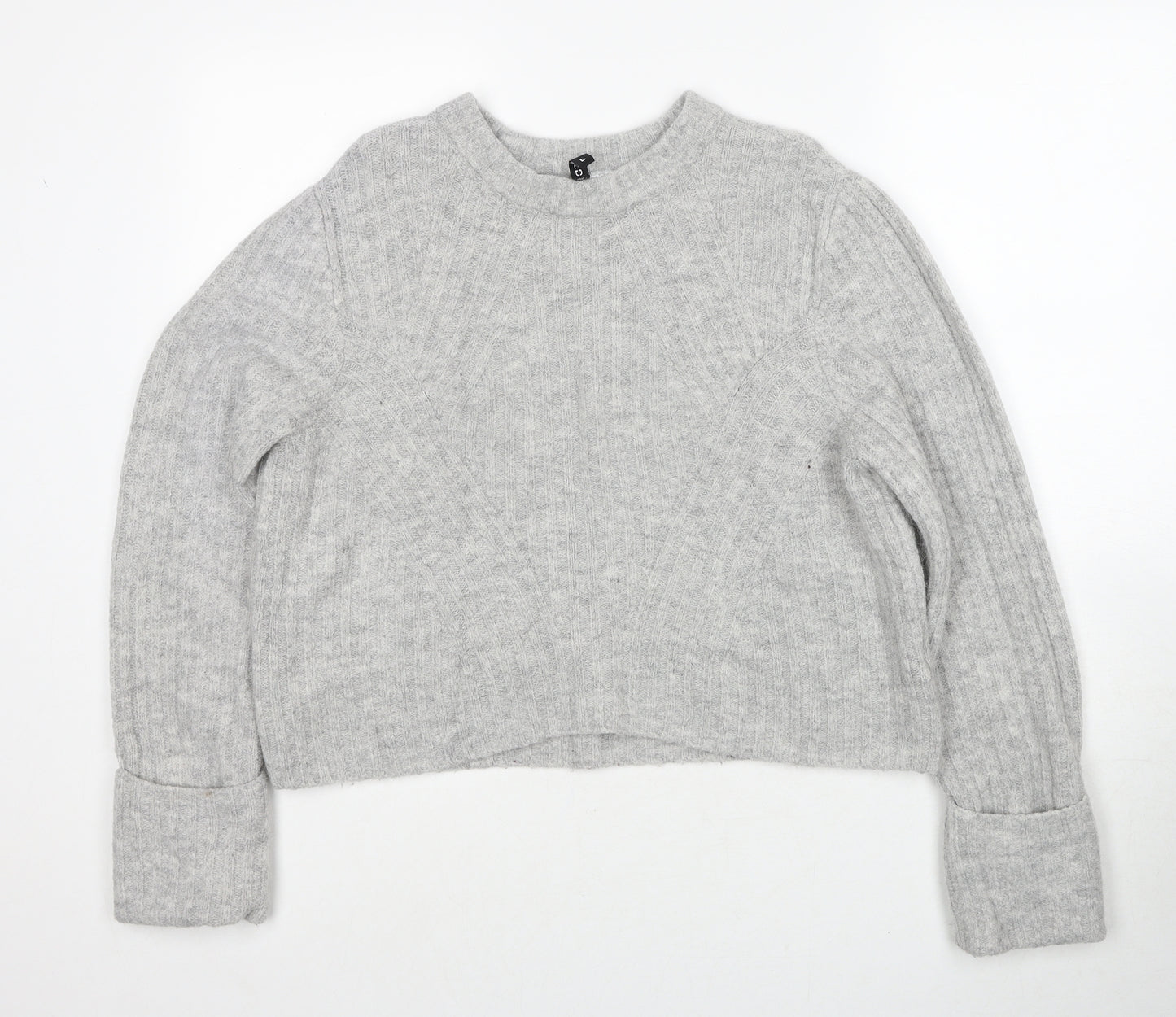 Divided by H&M Womens Grey Round Neck Acrylic Pullover Jumper Size L