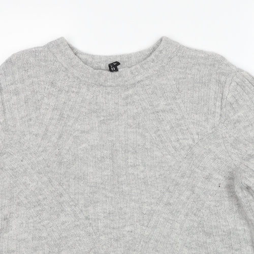 Divided by H&M Womens Grey Round Neck Acrylic Pullover Jumper Size L