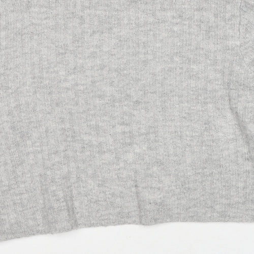 Divided by H&M Womens Grey Round Neck Acrylic Pullover Jumper Size L