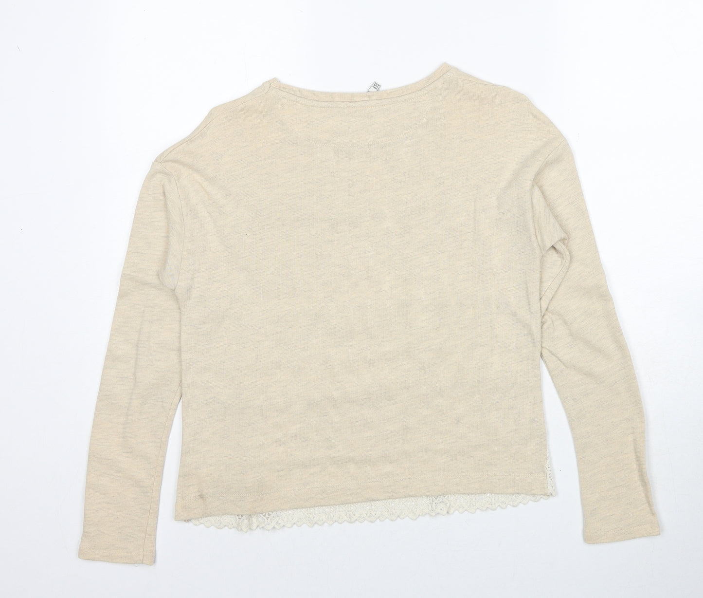 Stradivarius Womens Beige Round Neck Polyester Pullover Jumper Size XS