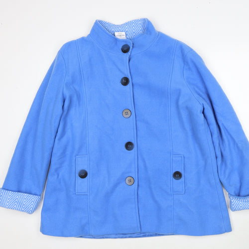 Anne de Lancey Womens Blue Jacket Size L Button