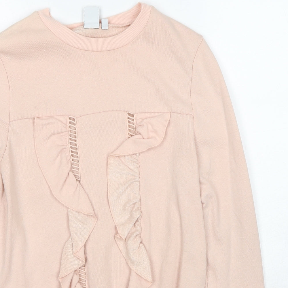 Lost Ink Womens Pink Cotton Pullover Sweatshirt Size 8 Pullover