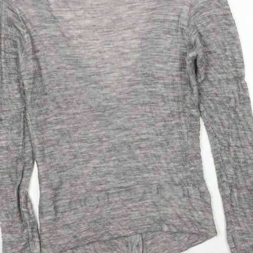Formes Womens Grey V-Neck Cotton Cardigan Jumper Size S - Label size 1