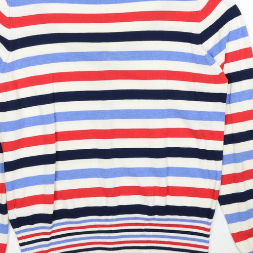 Marks and Spencer Womens Multicoloured Scoop Neck Striped Viscose Cardigan Jumper Size 12