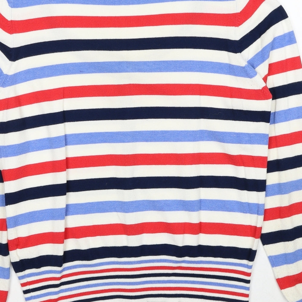 Marks and Spencer Womens Multicoloured Scoop Neck Striped Viscose Cardigan Jumper Size 12